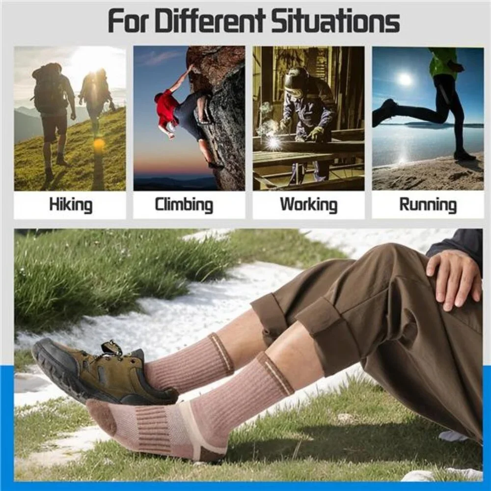 5 Pairs Merino Wool Hiking Thermal Socks